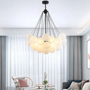GobekUsa Frosted Glass Ball LED Chandelier in Gold/Black for Dining Room & Bedroom