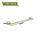 GobekUsa Brushed Gold Bath Hardware Set: Paper Holder, Towel Bar, Robe Hook - Wall Mount Bathroom Accessories