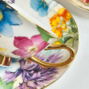 GobekUsa Brilliant Flowers Pattern Ceramic Coffee Mug Set