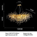 GobekUsa Branch-shaped Golden Crystal Chandelier for Villa Bedroom and Living Room