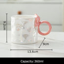 GobekUsa Bowknot Glazed Porcelain Coffee Mug, Lovely Design Tea Cup, Ideal for Milk and Juice