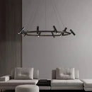 GobekUsa Black Round Ring Ceiling Chandelier Pendant SpotLight for Living Dining Room