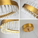 GobekUsa Crystal LED Circle Pendant Chandelier for Living Room Kitchen Decor