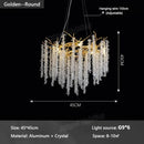 GobekUsa Gold Crystal Chandelier: Modern Luxury Hanging Branches, for Dining Kitchen Living Bedroom