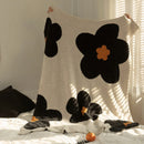 GobekUsa Korean Kawaii Flower Blanket: Soft Carpet for Bedroom, Sofa, Office - Single Tapestry Throw Blanket