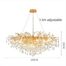 GobekUsa Crystal Dendritic Chandelier: Modern Luxe for Living Room, Dining Room, Bedroom, Hotel Lobby
