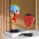 GobekUsa African Abstract Face Monkey Sculpture for Modern Home Decor