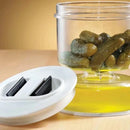GobekUsa Hourglass Pickle & Olive Dispenser Jar for Kitchen Juice Separator