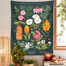 GobekUsa Botanical Wildflower Reference Chart Tapestry Wall Hanging - Bohemian Home Decor