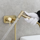 GobekUsa Brass Bidet Sprayer Set with Hot and Cold Faucet - High Pressure Toilet Shower