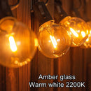 GobekUsa 25PCS G40 LED String Lights Bulb E12 Screw Warm White 2200K Amber Glass