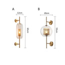 GobekUsa Brass Glass Wall Lamp for Bedroom, Living Room, Aisle - Nordic Design