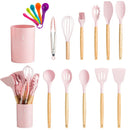 GobekUsa 13-Piece Silicone Kitchen Utensils Set with Storage Box | Heat-Resistant Cooking Tools and Baking Accessories