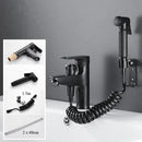 GobekUsa Black Brass Single Handle Bathroom Basin Faucet with Shower Head, Hot and Cold Mixer Tap