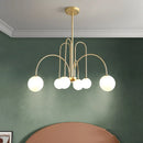 GobekUsa Glass Ball Pendant Chandelier with LED for Dining Living Bar Kitchen Island