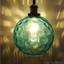 GobekUsa Blue Glass Ball LED Pendant Light Fixture for Dining Room and Bedroom