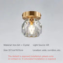 GobekUsa Crystal Entrance Ceiling Lamp: Modern Minimalist LED Balcony Light