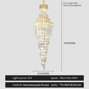 GobekUsa Light Luxury Rotating Crystal Chandelier for Villa Living Room