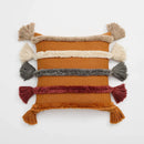 GobekUsa Knit Boho Tassels Cushion Cover Ivory Beige Orange Grey Soft Pillow Cover