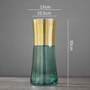 GobekUsa Gold Metal Glass Vase: Round Transparent Terrarium for Home Decor & Flower Arrangement
