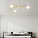 GobekUsa Brass Glass Ceiling Lamp, G9 Bulb Suspension Light for Bedroom, Living Room