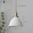 Japanese Ceramic Pendant Light With Copper Finish