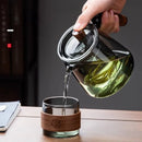 GobekUsa Glass Teapot Set with Teacup, Kung Fu Style, Pyrex Tea Maker, Flower Pattern