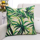 GobekUsa Green Plant Leaves Flower Linen Cushion Cover - Modern Sofa Throw Pillow Cover