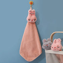 GobekUsa Cartoon Rabbit Coral Velvet Hand Towel - Quick Dry Kitchen Bathroom Cleaning Towel