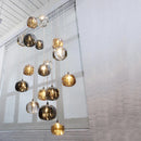 GobekUsa LED Stair Chandelier: Luxury Amber/Crystal Indoor Lighting Fixture