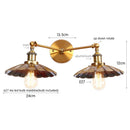 GobekUsa Industrial Retro LED Wall Lamp with Two Heads and Pull Chain Switch