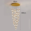 GobekUsa Crystal Chandelier Stair Pendant Lamp Living Room Pendant Lights Interior Lighting