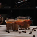 GobekUsa Glass Espresso Pitcher with Double Spouts and Wooden Handle