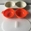 GobekUsa Egg Boiler & Steamer Double Cup with Lid for Kitchen, Microwave-safe Boiled Egg Mold