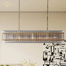 GobekUsa LED San Marco Glass Chandelier: Modern Rectangular Lighting for Dining, Kitchen, Living Room