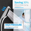GobekUsa 3 Color 300 Holes Rainfall Shower Head in Chrome Black White