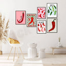 GobekUsa Chili Pepper Art Trio: Green, Yellow, Red Kitchen Decor