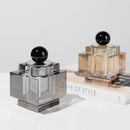 GobekUsa Clear Crystal Geometric Storage Jar - Cubic Square Transparent Jewelry Box