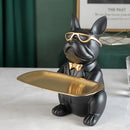 GobekUsa French Bulldog Figurine Tray Sculpture Coin Bank Home Decor Statue