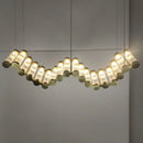 GobekUsa Golden Chandelier LED Dimming Light for Modern Living Room & Bedroom