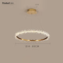 GobekUsa Gold Crystal Ring Chandelier for Living Room and Restaurant Décor