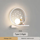 GobekUsa Astronaut Wall Lamp: Gold White Black Bedroom Decor Resin Wall Mount Light