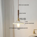 GobekUsa Ceramic Walnut Copper LED Pendant Light Chandelier for Bedroom Living Room