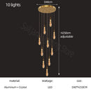 GobekUsa Gold Crystal Chandelier for Modern Living, Dining & Stair Lighting