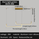 Modern Gold Linear LED Pendant Light