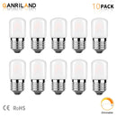 GobekUsa Dimmable 1W Tubular LED Light Bulbs, E27 Base, 2700K-6000K, Frosted - Ceiling Fan, Refrigerator