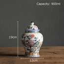 GobekUsa Blue & White Porcelain Jar with Gold Plating - Ceramic Storage & Desk Decor