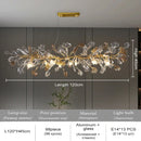 GobekUsa Crystal Leaf Branch Chandelier - Elegant Lighting Fixture for Bedroom, Living Room, Dining Room
