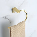 GobekUsa Gold Bathroom Hardware Set: Towel Rack, Shelf, Paper Holder, Towel Holder, Toilet Brush Holder