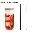 GobekUsa Glass Boba Smoothie Cup with Bamboo Lid & Stainless Steel Straw